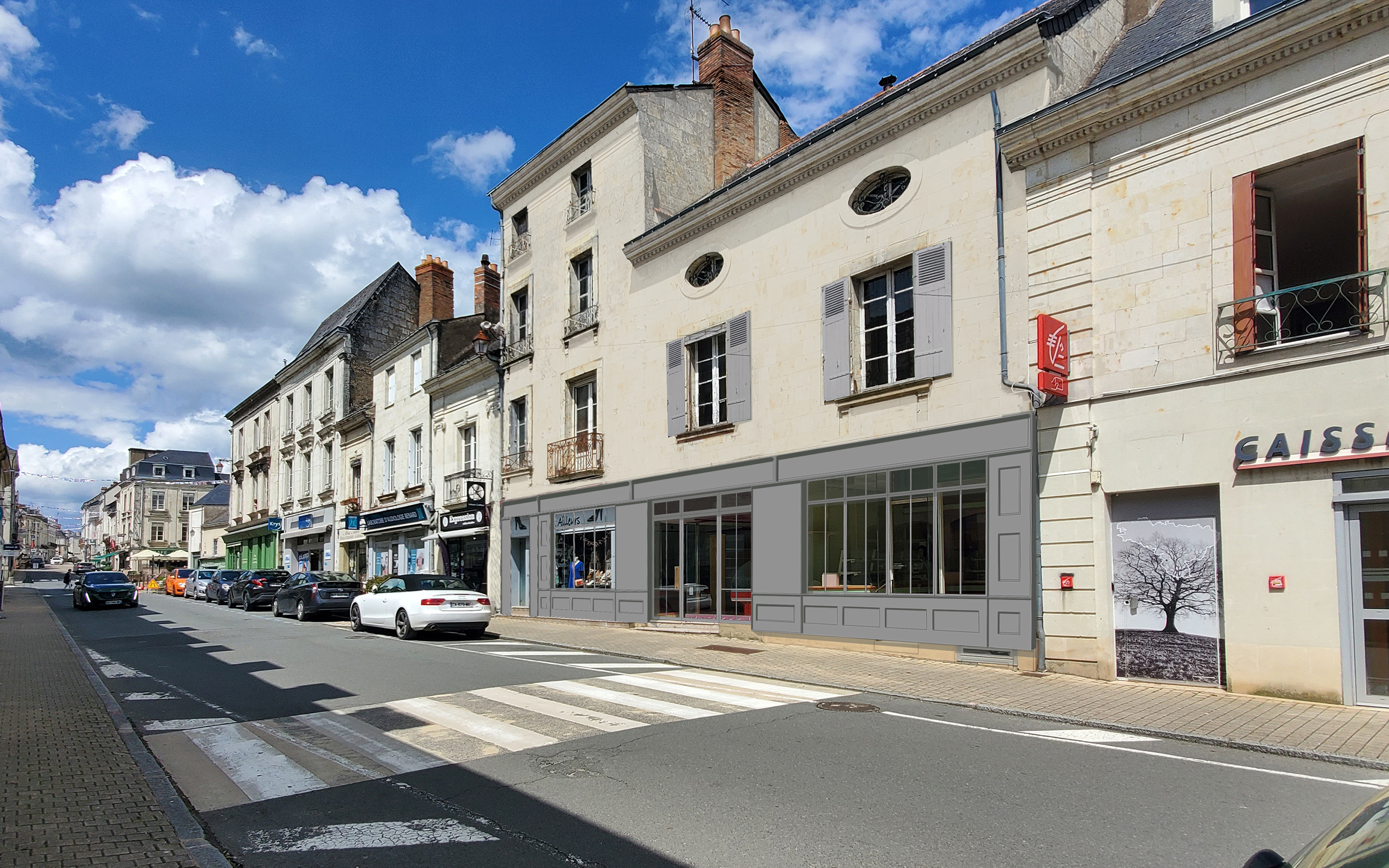 Perspective rue Victor Hugo Baugé - Alter Public - Ro.Me Architectes