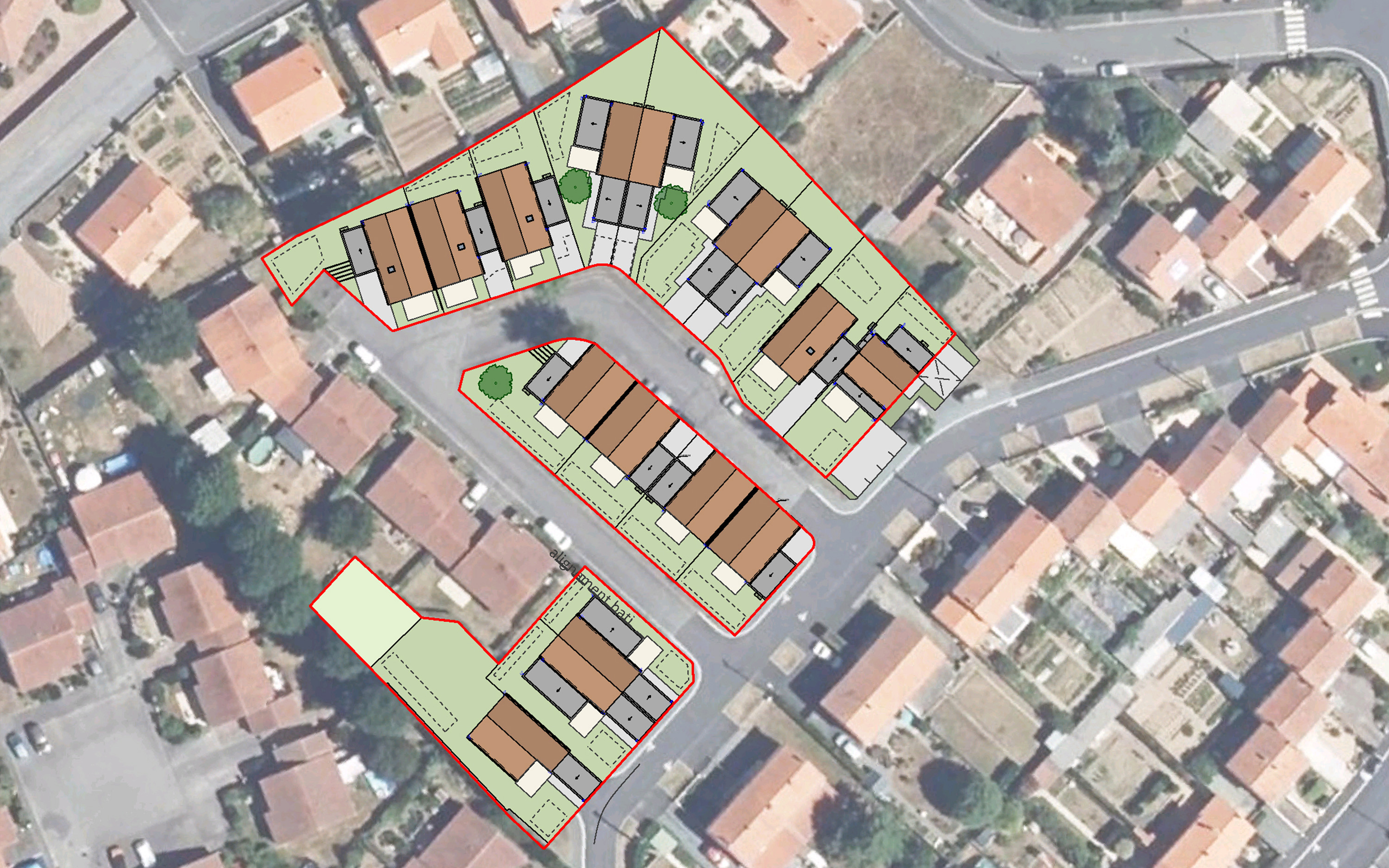 PLAN MASSE Montrevault-sur-Evre - 16 logements individuels - Meldomys - Ro.Me Architectes